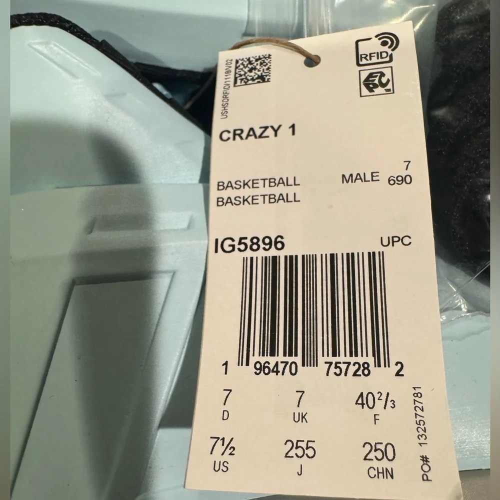 Adidas Originals Crazy 1 Kobe Basketball Shoes, Icy Blue, Size 7.5 Men’s - Picture 11 of 11